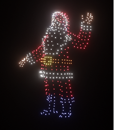Santa holiday drone light show