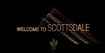 Welcome to Scottsdale message created with drones